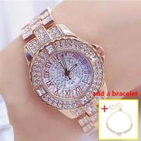 ราคา Women Watches Diamond Gold Watch Ladies Wrist Watches Luxury Brand Rhinestone Womens Bracelet Watches Female Relogio Feminino (20009651512)