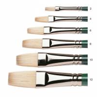 ราคา Winsor Newton winton hog bristle long handle flat brush I พู่กันขนหมูสำหรับสีน้ำมันและสีอะคริลิกแบบแบนขนยาวด้ามยาว (19151683596)