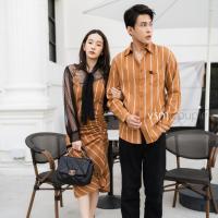 ราคา ชุดคู่ลายริ้ว ชุดไปทะเล เสื้อคู่ ชุดคู่ไปทะเล เสื้อคู่ลายดอก ชุดถ่ายprewedding ชุดคู่สวยๆ ชุดคู่รัก VSM 2084 (19707270624)