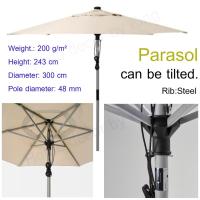 ราคา ร่มสนามผ้าร่มสีเบจ โครงอะลูมิเนียมสีเทา Ø 300 cm (8279658187)