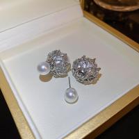 ราคา JWER เครื่องประดับวิธีใส่หน้าหลังสำหรับงานแต่งงานต่างหูสวยงามสีเงินตุ้มหูสตรีมงกุฎมุก (20188363059)