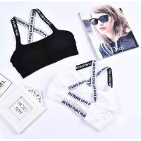 ราคา เสื้อชั้นในสตรี ชุดชั้นในสตรี สปอร์ตบรา สายหลังไขว้ สายPEACE LOVE FLIRT สีดำ สีขาว 1 ตัว SB 848 (390802686)
