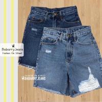 ราคา พร้อมส่ง BabarryJeans ยีนส์สามส่วน เอวสูง แต่งขาด ผ้ายีนส์ไม่ยืด สียีนส์เข้ม สียีนส์อ่อน (5456596043)