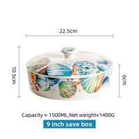 ราคา ชามเซรามิค1500มล พร้อมฝาปิดชุดชามสลัดผลไม้ OMK American Ocean (20936105095)