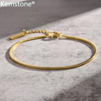 ราคา Kemstone แผ่นสร้อยทองคำขาวงูเหล็กกล้าไร้สนิมสำหรับผู้ชายโซ่ข้อมือเครื่องประดับโซ่แบบบาง (20052664476)