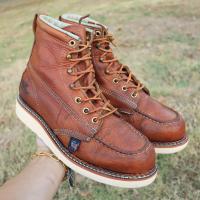 ราคา ส่งฟรี 8US 26cm Mens 6 Thorogood Wedge Sole Work Boots U S A MocToe Pre owned Authentic (21321560551)