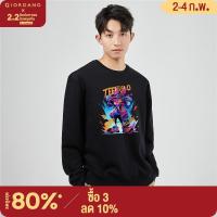 ราคา GIORDANO Men Stylish Series Sweatshirts Cartoon Print Sweatshirts Warm Fleece Lined Simple Fashion Casual Sweatshirts 91093361 (21076305046)