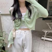 ราคา H H พร้อมส่ง เสื้อคลุมไหมพรมซีทรู แขนยาวมี 7สี M0129 C (19409479808)