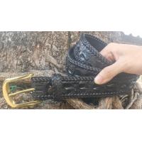 ราคา Crocodile Belt Buckle ถักขอบตลอดเส้น หัวเข็มสีทองเหลือง เข็มขัดหนังจระเข้แท้ (21325220422)