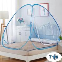 ราคา มุ้งสปริง มุ้งกันยุง มุ้งเต้นท์ Pop Up สีฟ้า กางอัตโนมัติ ขนาด 7 ฟุต 200 x 200 Cm (398139845)