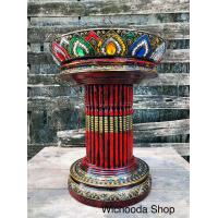 ราคา ขันโตกทรงสูงทำเก่า ลายกลีบบัว (7618639431)