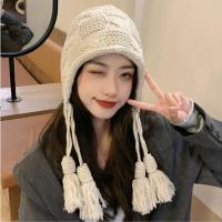 ราคา พร้อมส่ง หมวกถัก หมวกแฟชั่น หมวกไหมพรมผู้หญิง หมวกสวมหัวถักมือปิดหูกันหนาวสไตล์ญี่ปุ่น (21011485090)