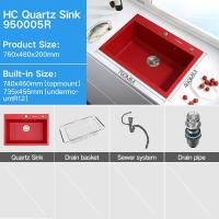 ราคา HIGOLD Sink Colourful Kitchen Sink Quartz Materials Multiple Options Kitchen Sink Essential (18342373069)