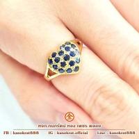 ราคา แหวนพลอยไพลินจันท์ ตัวเรือนทองคำแท้ 90 แหวนพลอยดีไซน์รูปหัวใจ มีใบรับประกัน Blue Sapphire Gold Ring (12331527876)