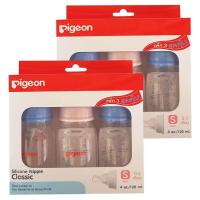 ราคา Pigeon ขวดนมพีเจ้นพร้อมจุกซิลิคอน รุ่นคลาสสิค Size S ขนาด 4 oz 3ขวด แพ็ค 2แพ็ค (9466910)