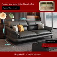 ราคา AUGA โซฟาหนังวัวแท้ โซฟาผ้าตัวแอล genuine leather sofa l Shape luxury two colors (21244026205)