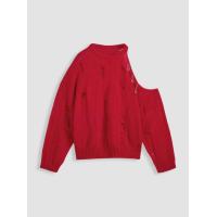 ราคา Cider Wool blend Round Neck Pin Hollow Out Knitted Long Sleeve Top (20962210138)