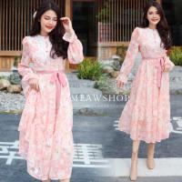 ราคา Maxi dress สไตล์วิคตอเรีย S XL เดรสลูกไม้ เดรสลายดอก เดรสสีชมพู ชุดเพื่อนเจ้าสาว ชุดไปทะเล ชุดออกงาน ชุดไปงาน งานป้าย Patcha (20566965652)