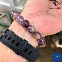 ราคา CCN โป่งข่ามอเมทิตส์ โป่งข่ามจอมนางขวัญ กำไลหิน กำไลข้อมือหิน แก้วจอมนางขวัญ คาค็อกซิไนท์ ธรรมชาติ 100 (14193450953)
