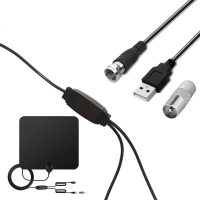 ราคา แอมพลิฟายด์เสาอากาศทีวีดิจิตอล HD ยาว 100 ไมล์รองรับทีวี 1080p HDTV เครื่องขยายสัญญาณแอมป์ Amplified HD Digital TV Antenna (21013901120)