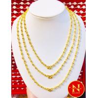 ราคา สร้อยคอลายเม็ดประคำตัดลายขนาด4มิล น้ำหนัก1บาท มี3ความยาว 18นิ้ว 20นิ้ว 24นิ้ว ทองชุบ ทองหุ้ม สวยเสมือนจริง นพคุณห้างทอง (19568582271)