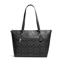 ราคา กระเป๋าถือ Coach แท้ ทรง Tote Coated canvas ลาย Signature สายหนัง รุ่นใหม่ มีช่องซิปปิดด้านหน้า COACH 79609 GALLERY TOTE IN SIGNATURE COATED CANVAS Black (21374941619)