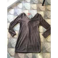 ราคา มินิเดรสสั้นแขนยาว ผ้าหนังเทียม มือ2 used (21084054747)