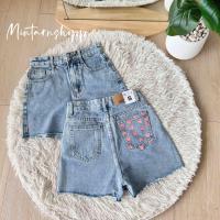 ราคา ขาสั้นยีน กระเป๋าสกรีนหัวใจ ผ้าไม่ยืด งานป้ายWOW (18867056653)