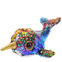 ราคา ตุ๊กตา TY Flippables CALYPSO sequin multi narwhal size regular NEW (2143372113)