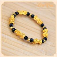 ราคา 100 ทองจริง 18k สร้อยข้อมืออิตาลี Fortune Pixiu โอนลูกปัดเครื่องประดับผู้ชายและผู้หญิง ทอง แท้ หลุด จำนำ (21257597237)