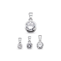 ราคา Silver thai Jewelry จี้เงินแท้ทรงกลม ประดับเพชร cz Round sterling silver pendant decorated with cz diamonds (20620227943)