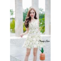 ราคา เดรสสั้นทอลาย ชุดเดรสแฟชั่นผู้หญิง ผ้าทอลาย งานป้าย Orange Juice (7885600103)