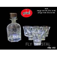 ราคา ชุดขวดบรั่นดี แก้วคุณภาพดี หนา สวย ขวด1ใบ แก้ว6ใบ V02 (9052477201)