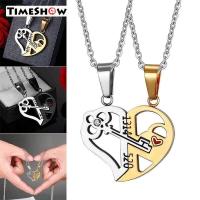 ราคา Timeshow 1 คู่คนรักหัวใจรักล็อคกุญแจจี้สร้อยคอคู่สแตนเลสปริศนาสร้อยคอ (655644768)