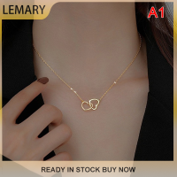 ราคา Lemary สร้อยกระดูกไหปลาร้าสแตนเลสสร้อยคอหัวใจคู่กลวงจี้รูปหัวใจ (20833081797)