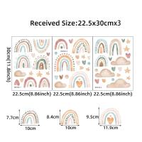 ราคา 3แผ่น ชุดสไตล์โบฮีเมียนสีรุ้งลายดาวหัวใจสีรุ้งสติ๊กเกอร์สำหรับเด็กผนังห้องสถานรับเลี้ยงเด็กเด็กรูปลอกผนังพีวีซี (21170856365)