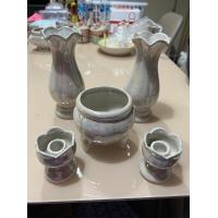 ราคา ชุดแจกัน ชุดหน้าพระ แจกัน กระถางธูป เชิงเทียน สีขาวมุก จัดเซ็ต ขนาดแจกัน 5 นิ้ว กระถางสามขา 4 นิ้ว เชิงเทียนบัวต่ำ 2 5 นิ้ว (19274548056)