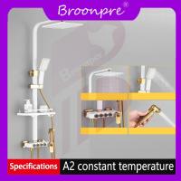 ราคา Broonpre ฝักบัวอาบน้ำชุดอาบน้ำเทอร์โมสแต็ทชุดเครื่องผสมอาบน้ำคุณภาพทองเหลืองฝักบัวอาบน้ำ Rainfall หัวฝักบัวสีขาวชุดฝักบัว (20668418037)