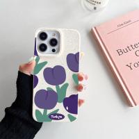 ราคา พร้อมส่งทันที เคสสำหรับไอโฟน11 12 13 15 14 Pro max CASE For iPhone 11 12Pro 15 Pro Max 14 Plus 11Pro Max 13Pro กรณี iPhone14 XR XS Max X 6 7 8 Plus 12 13 MINI SE 2022 2020 Case ดอกไม้สีม่วง (213441027