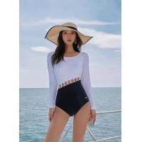 ราคา พร้อมส่ง Bodysuit Onepiece ชุดว่ายน้ำวันพีชผู้หญิง วันพีชแขนยาว ชุดว่ายน้ำแขนยาวบอดี้สูท สีขาวดำ งานสวยคุณภาพดี (20851170158)