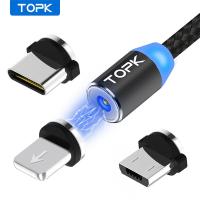 ราคา TOPK AM23 3 In 1สายชาร์จ Micro USB Type C สายไนล่อน Braided Type C แม่เหล็กสายชาร์จสำหรับ iPhone 14 13 12 (21358216320)