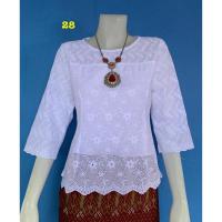 ราคา เสื้อลูกไม้ เสื้อลูกไม้สวยๆ เสื้อลูกไม้คนอ้วน ผ้าป่านมัสลิน เนื้อผ้าระบายอย่างดี มีให้เลือก9 แบบ ผ้าเกรดดี (21280573562)