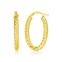 ราคา ต่างหูห่วงวงรีรูปไข่ ทองคำแท้ 14k ลาย Twisted Cable 14K genuine gold Twisted Cable (1391962432)