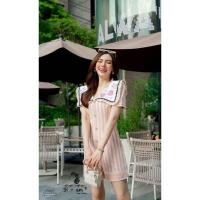 ราคา จั๊มริ้วขาสั้น สีชมพู Si am (20942582053)