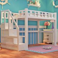 ราคา Spot parcel post Bunk Bed Solid Wood Bunk Bed Small Apartment Staggered with Desk Home Children Upper and Lower Bed Second Floor Bunk Bed (20552272480)