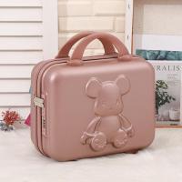 ราคา 14inch Mini 3D Bear Suitcase Travel Bag Cartoon Cosmetic Box Handbag Password Childrens Luggage Bag Box Gift Rose Gold Off White (19848793531)
