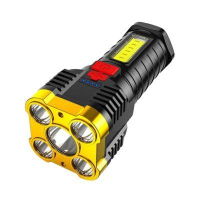 ราคา LF ไฟฉายพกพา5LED ความสว่างสูง USB ไฟฉายมือถือชาร์จได้4โหมดไฟฉายตั้งแคมป์ (20888685670)