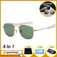 ราคา 100 Original 4 In 1 Gaozheng2 2021 AOสไตล์Vintageแว่นตากันแดดผู้ชายแบรนด์หรูUV400แว่นกันแดดโพลาไรซ์ขับรถแก้ว (6631430045)