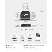 ราคา สินค้าพร้อมส่ง Card Reader 4in1 OTG Mini USB 2 0 TF Card SD Card การ์ดรีดเดอร์ ตัวอ่านเมมโมรี่ Flash Drive (18295953846)