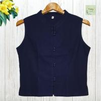 ราคา ผ้าพื้นเมือง เสื้อผ้าฝ้าย เสื้อพื้นเมือง ผ้าไทย เสื้อคอจีน แขนกุด เสื้อบานบุรี (20091313715)